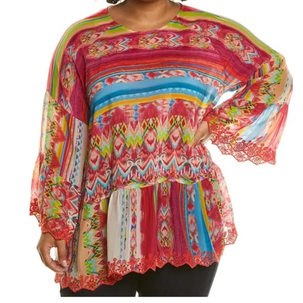 Johnny Was Multicolor Bohemian Blouse